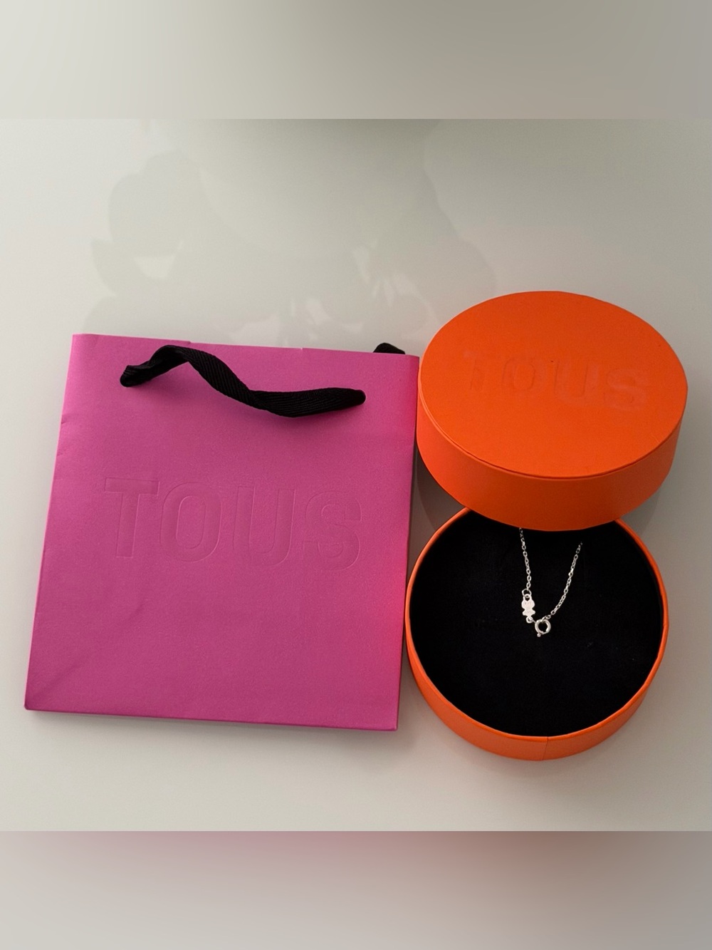 TOUS Silver Bear Necklace with Silver Chain